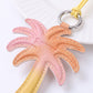2-Piece Womens Faux Leather Bag Charm Keychain with Metal Ring Cord Loop and Stitched Detail