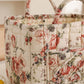 Fabric Storage Basket Quilted Cotton Organizer Bin with Floral Print Decorative Storage