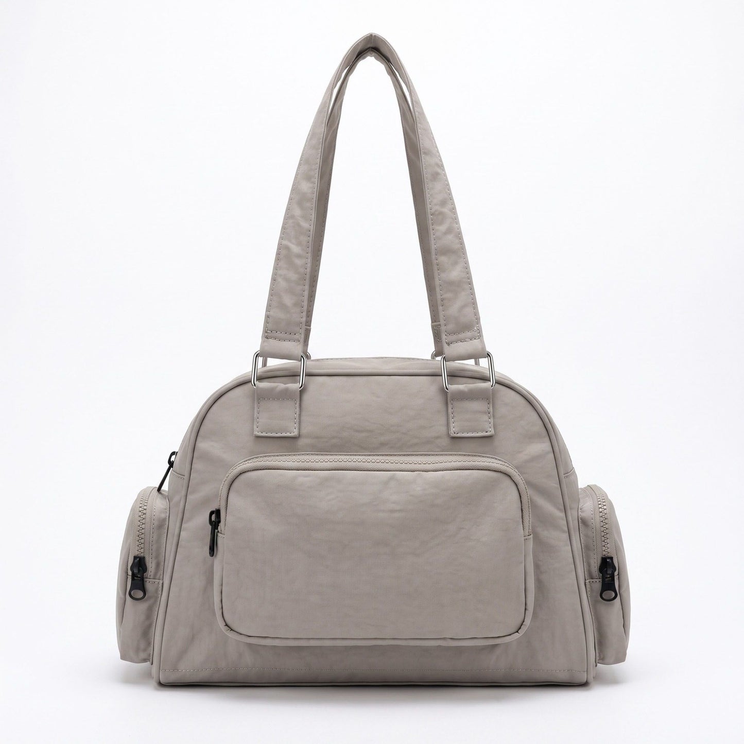 Multi-Pocket Shoulder Bag with Top Zipper and Front and Side Compartments 10x6.5x3.5in