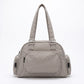 Multi-Pocket Shoulder Bag with Top Zipper and Front and Side Compartments 10x6.5x3.5in