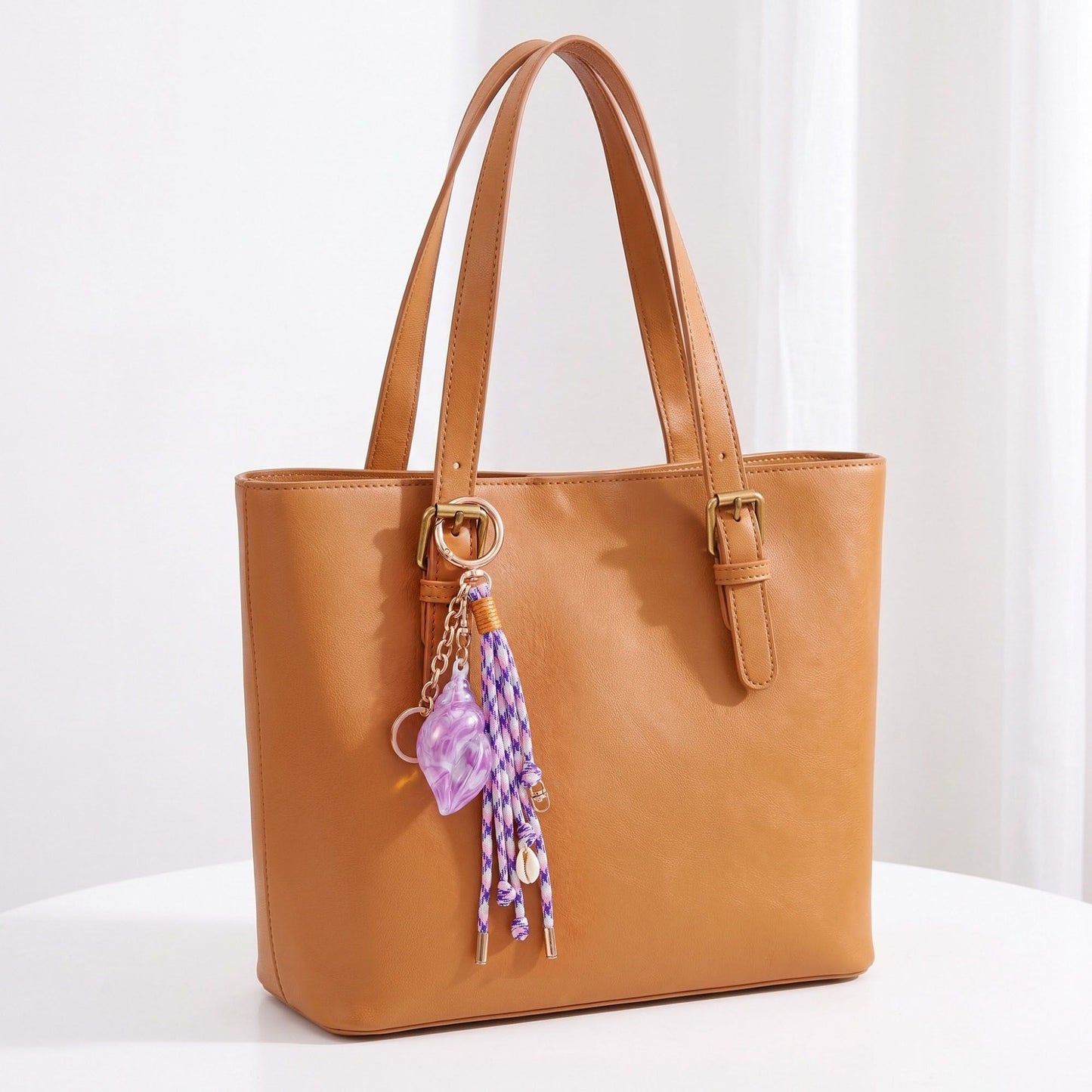 Coastal Seashell Tassel Bag Charm Keychain