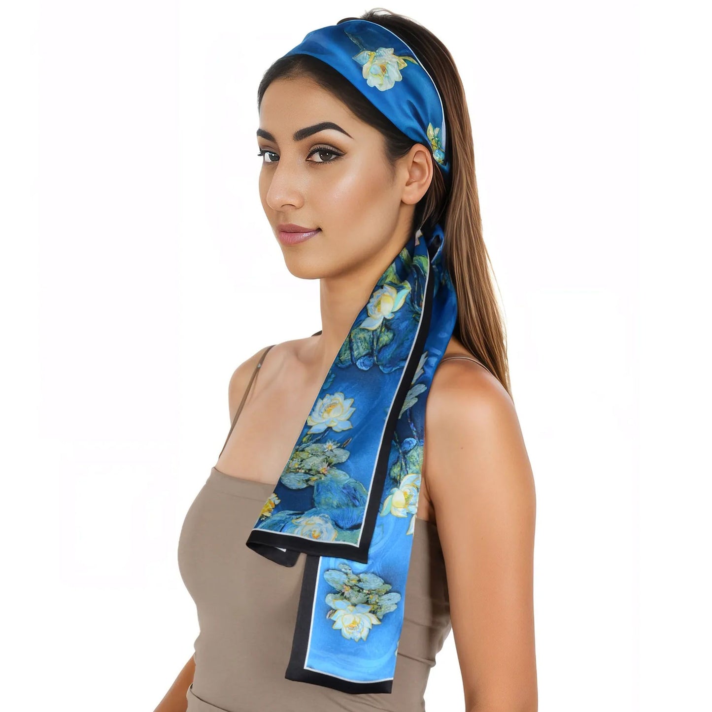 Silk Scarf Long Headscarf Women 6.3 * 57 inches