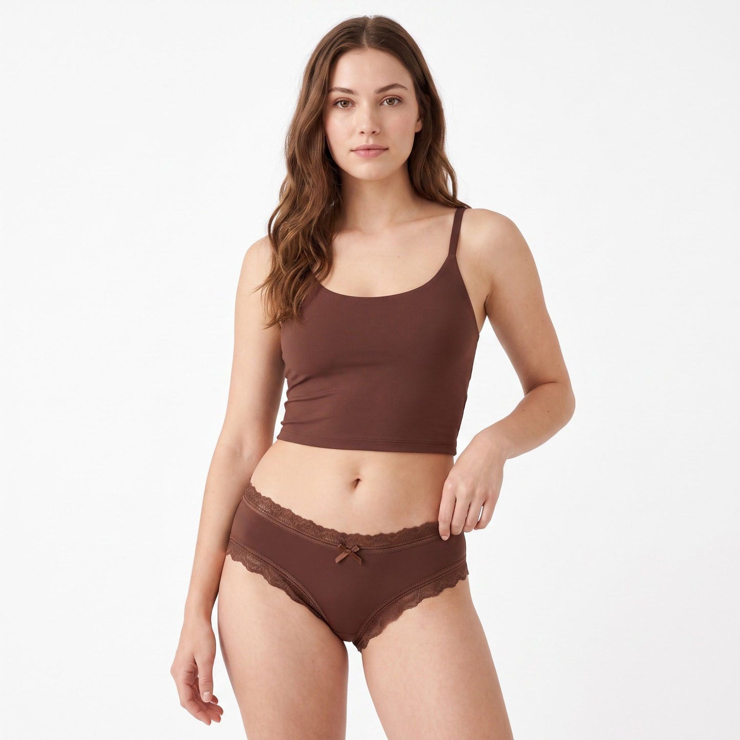 2 Pack Lace Trim Hipster Underwear with Bow Detail