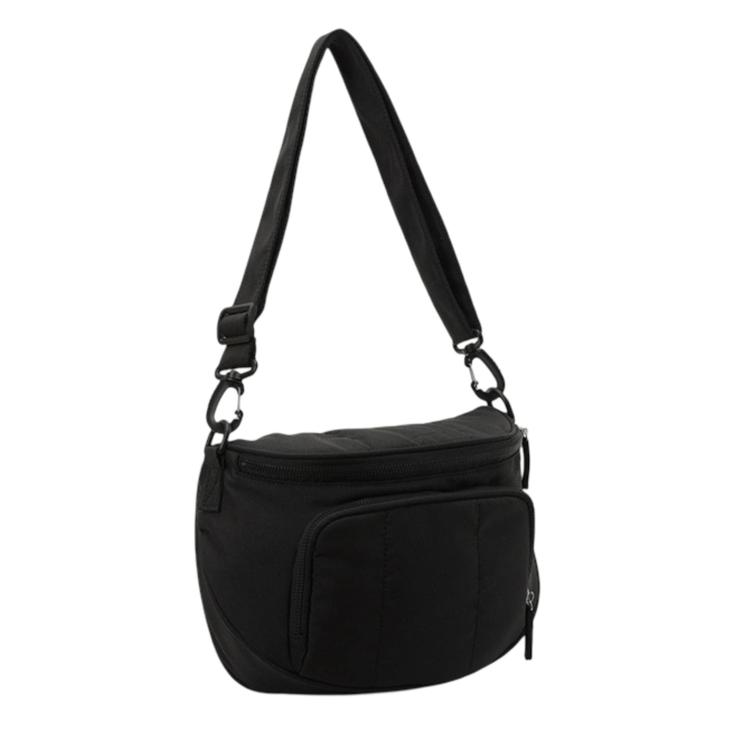 Crossbody Shoulder Bag with Multiple Zip Pockets and Adjustable Strap