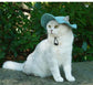 Pet Corduroy Sun Hat with Wide Brim Adjustable Chin Strap Soft Lightweight Outdoor Hat for Cats and Dogs
