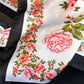Vintage Floral Print Satin Feel Square Scarf Elegant Lightweight Fashion Neck Hair Scarf 27.5¡Á27.5 Inches