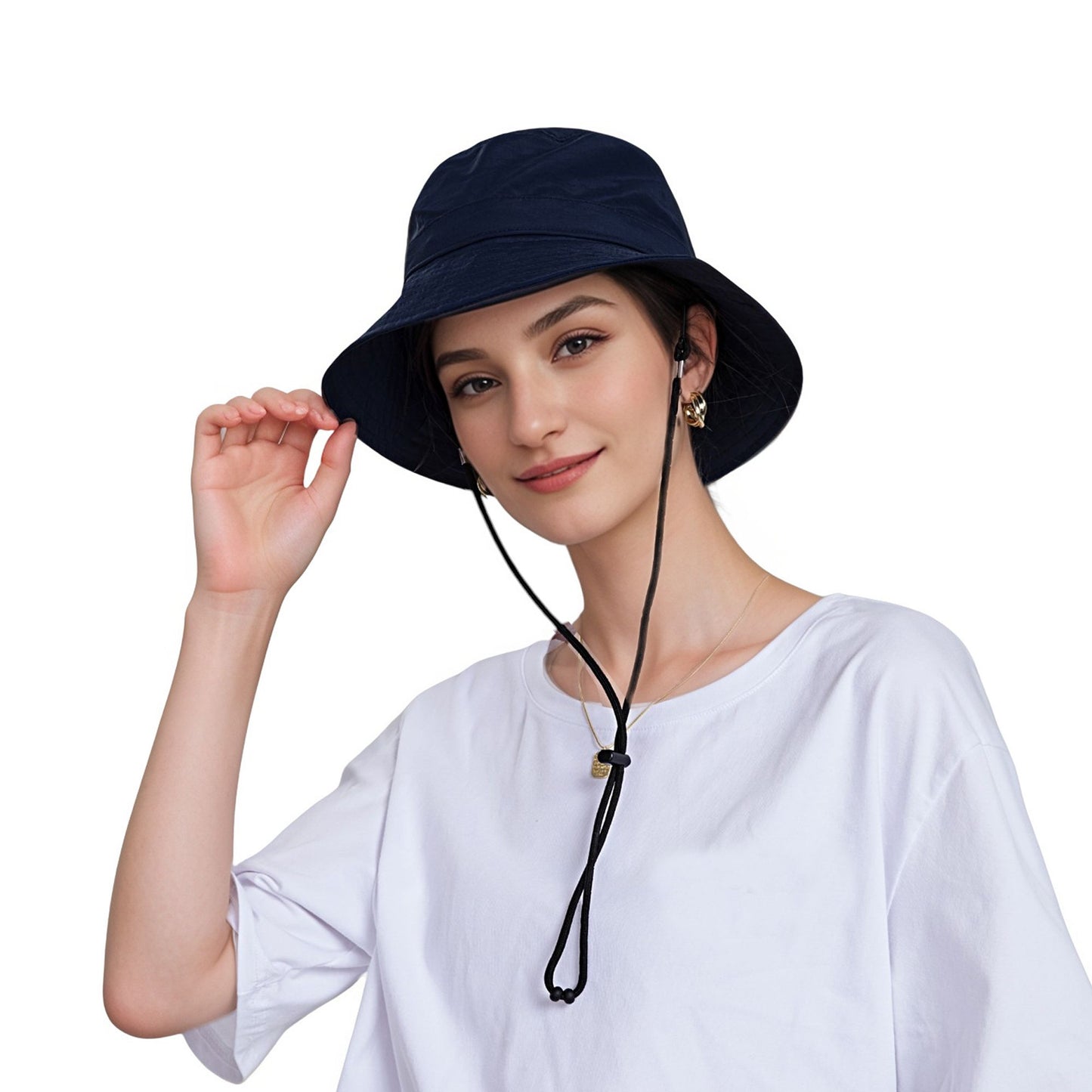 Bucket Hat Wide Brim UV Protection Lightweight Packable Outdoor Sun Hat with Adjustable Chin Strap