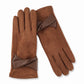 Bow Detail Full Finger Gloves with Soft Textured Finish