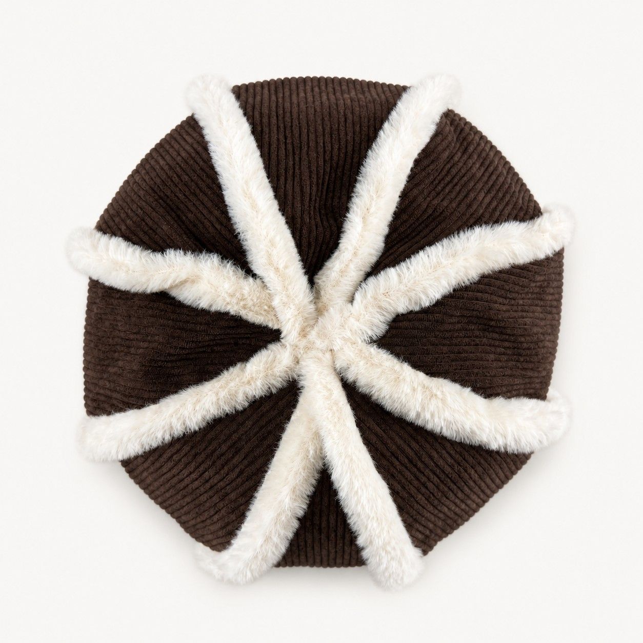 Corduroy Newsboy Cap Faux Fur Trim Baker Boy Hat Warm Casual Style
