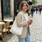 Embroidered Floral Hobo Tote Bag with Shoulder Handle