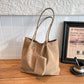 Soft PU Leather Tote Bag with Removable Pouch and Shoulder Handles