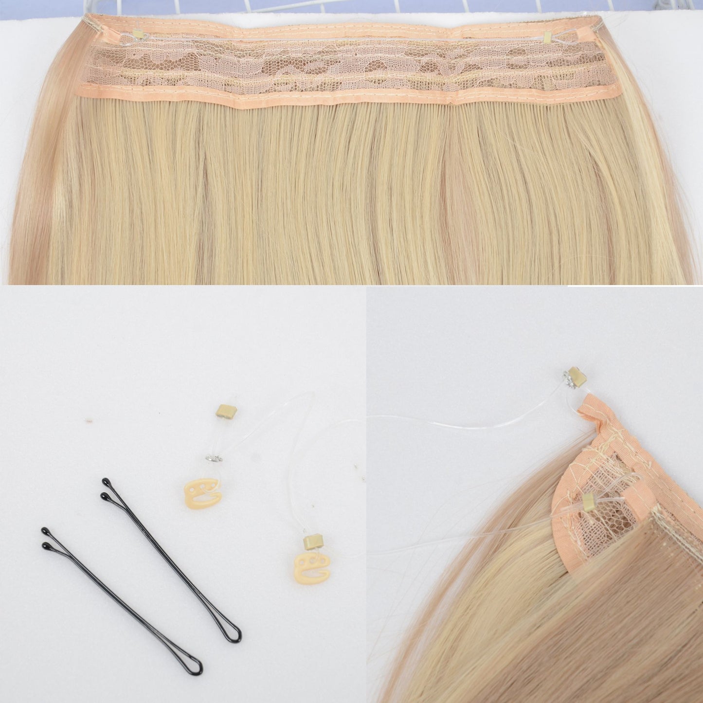 Longe Straight Natural Hair Extensions One Piece Invisible Wire Hair Extensions with Clip ins 22Inch