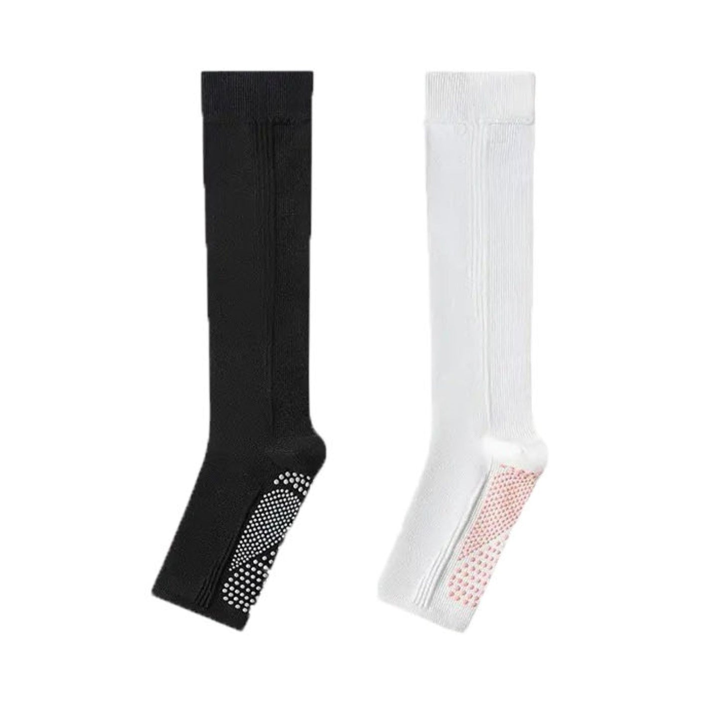 Knee High Grip Socks with Anti-Slip Sole for Barre, Yoga, Dance, and Pilates 2-Pack