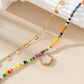 Women's Layered Beaded & Chain Necklace Set