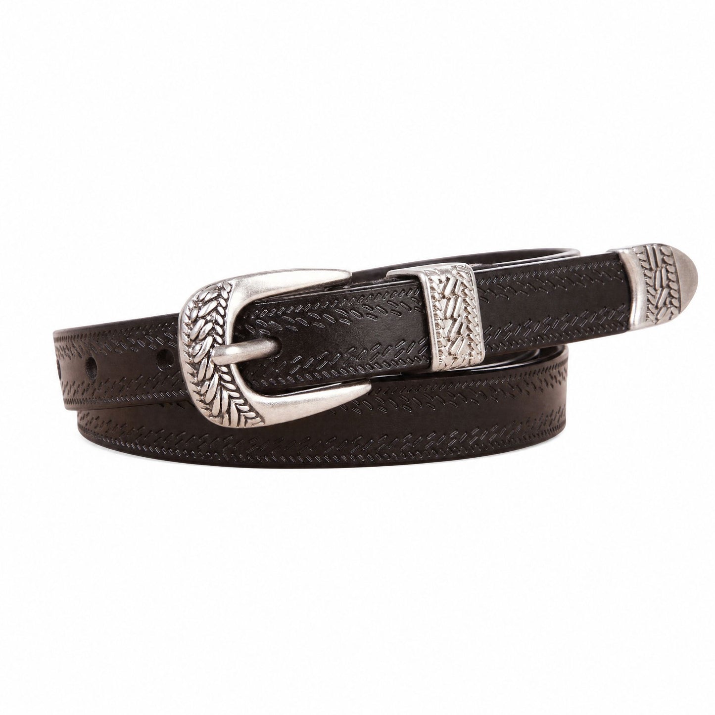 Waist Belt with Gold Tone Decorative Clasp for Dresses 37.8 in