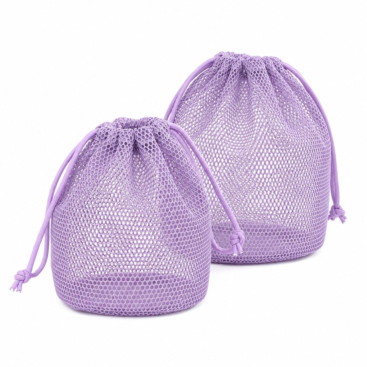 2-Pack Mesh Drawstring Shower Bags, Large and Small Travel Organizer Set