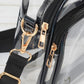 Trendy Clear Transparent Women's Shoulder Bag with Iridescent Trim