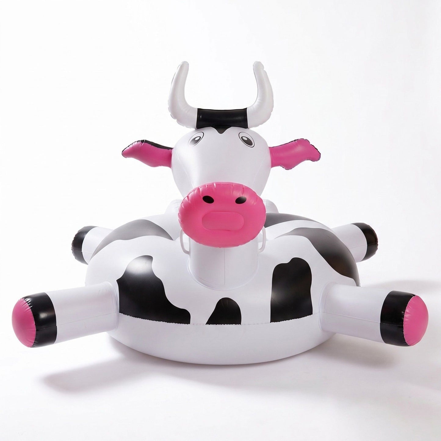 Inflatable Cow Pool Float Ring Novelty Animal Float Durable PVC Water Float for Pool Beach Lake 66x59.8x37.8in