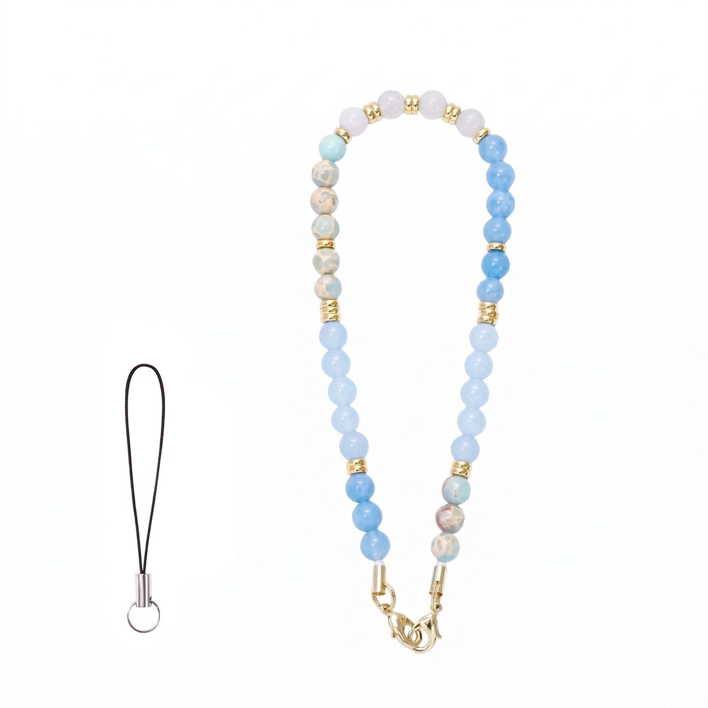 Beaded Phone Wrist Strap with Removable Clasps