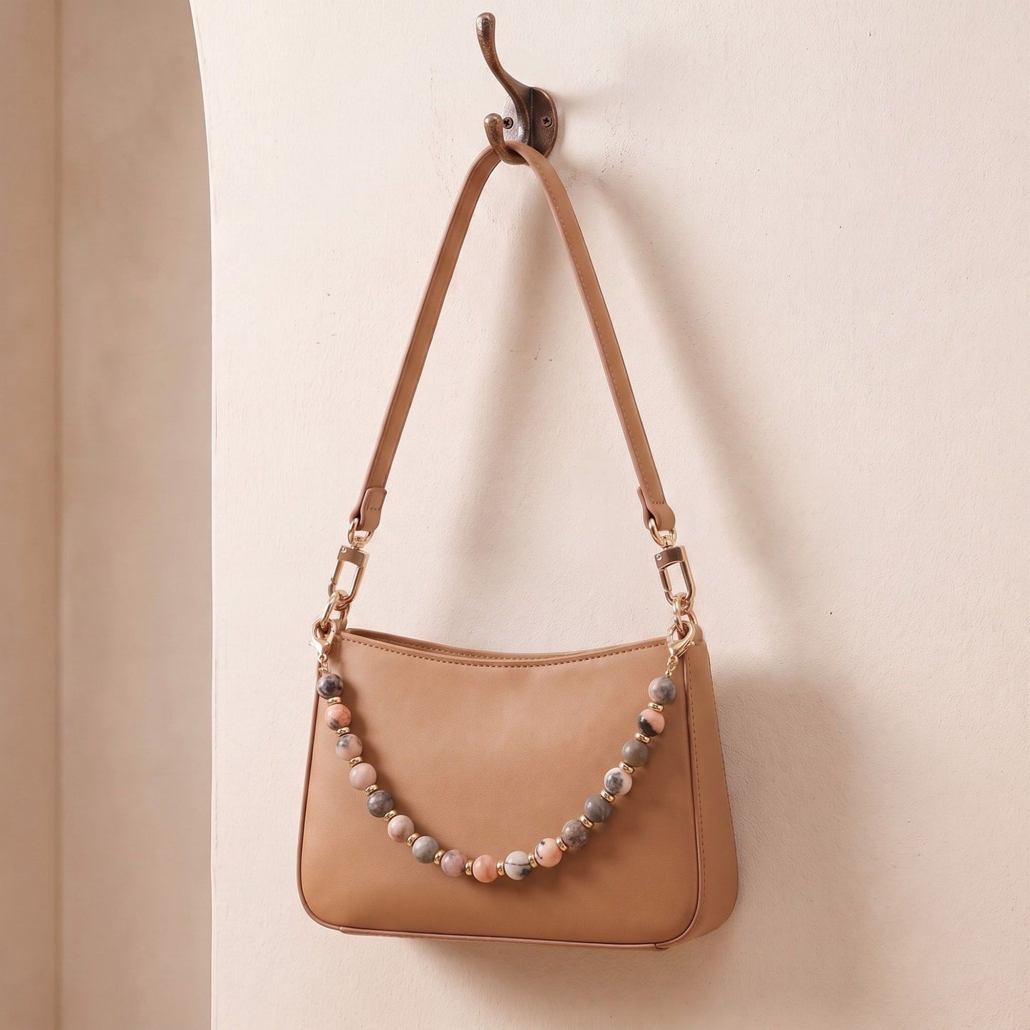 Beaded Wrist Strap with Clasps for Phones and Bags