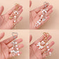 Romantic Heart, Pearl & Bow Multi-Charm Bag Charm Key Chain 4-Piece Set