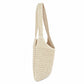 Woven Straw Tote Bag Large Capacity Zip Top Shoulder Carryall with Interior Pocket