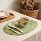 4 Piece Oval Braided Placemats Woven Heat Resistant Dining Table Mats Washable Kitchen Place Mats