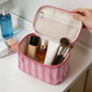 Striped Makeup Bag Travel Cosmetic Organizer Case