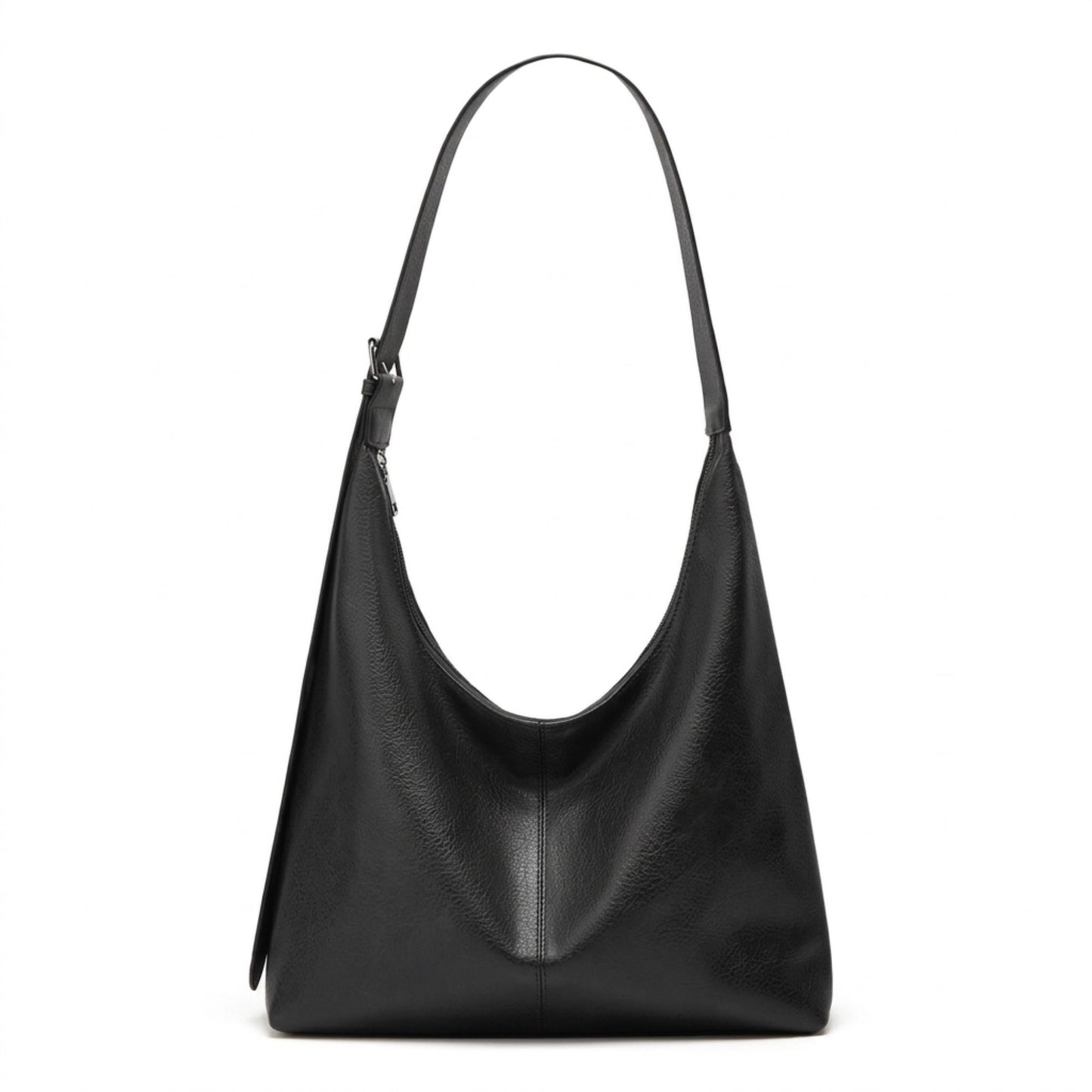 Faux Leather Hobo Shoulder Bag with Adjustable Strap and Roomy Pockets