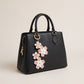 Cherry Blossom Bag Charm with Gold Tone Chain and Clip