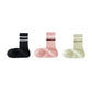 3-Pack Striped Ribbed Crew Socks Soft Stretch Fit Casual Athletic Style