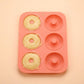 2-Piece Silicone Donut Baking Mold with 6 Round Ring Cavities