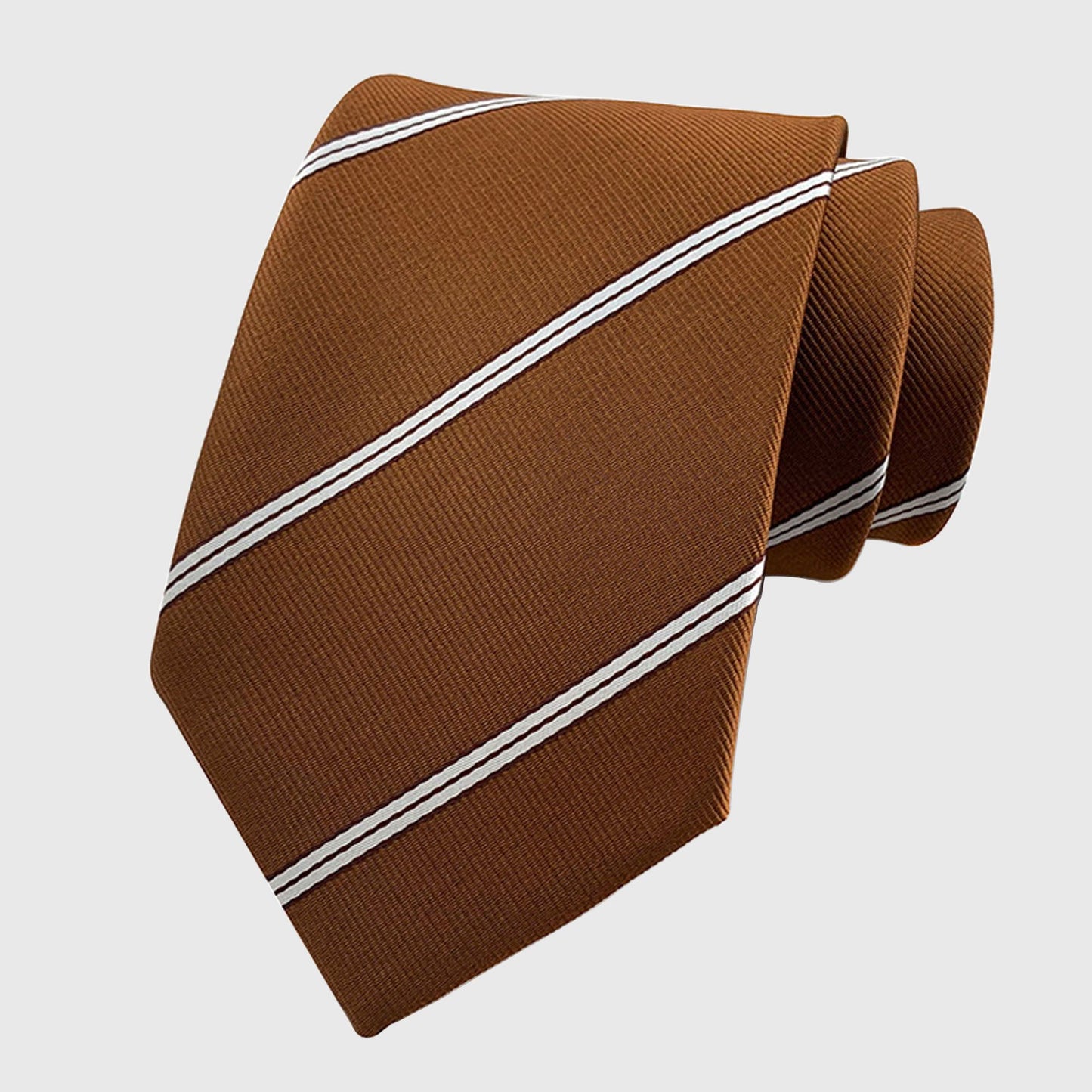 Men's Polyester Filament Tie with White Diagonal Stripes - Formal/Casual Necktie for Business, Weddings & Daily Wear