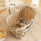 Fabric Storage Basket Quilted Cotton Organizer Bin with Floral Print Decorative Storage