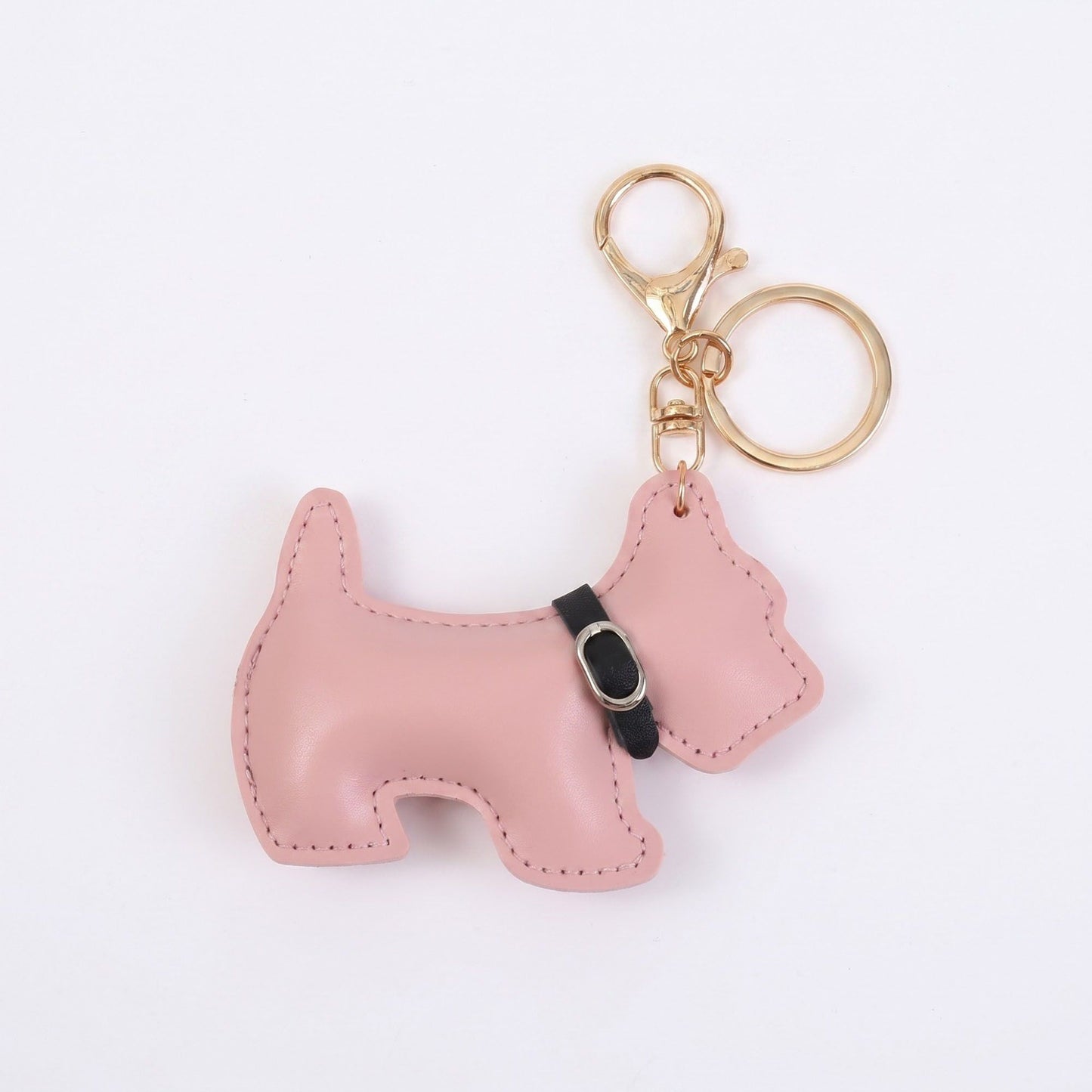 Scottish Terrier Dog Bag Charm with Dual Gold Tone Clip