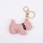 Scottish Terrier Dog Bag Charm with Dual Gold Tone Clip
