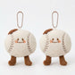 2 Pack Plush Sports Ball Key Chains with Smiley Face Bag Charms