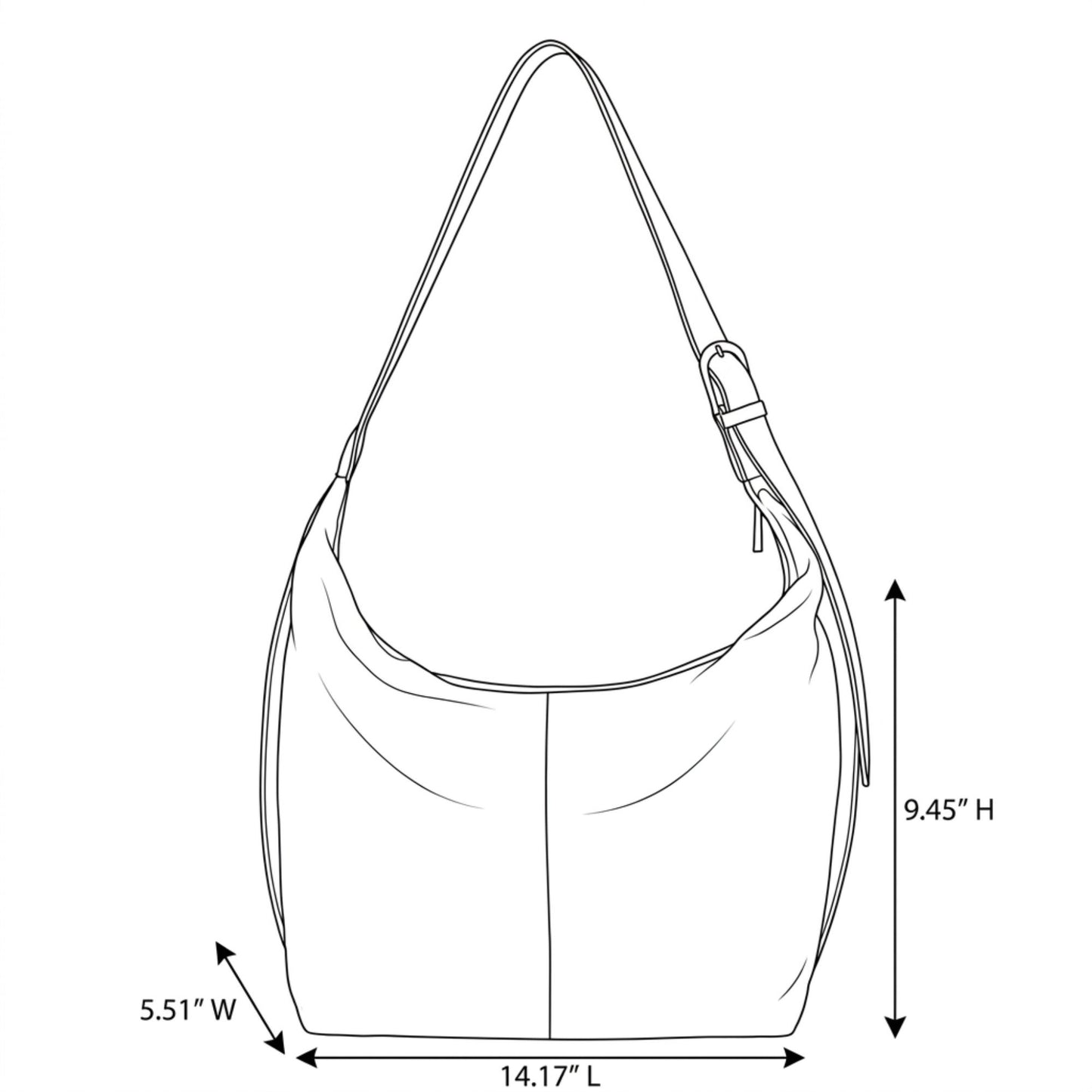Slouchy Faux Suede Hobo Shoulder Bag with Zipper Closure and Adjustable Strap