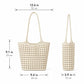 Woven Shoulder Bag with Cutout Design Soft Faux Leather Feel Tote and Inner Pouch
