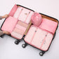 Travel Packing Organizer Set with Mesh Cubes Drawstring Bag Zipper Pouch Lightweight Storage Set