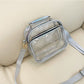 Trendy Clear Transparent Women's Shoulder Bag with Iridescent Trim