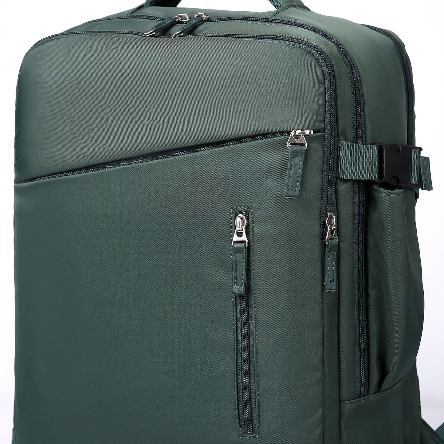 Multi-Compartment Travel Backpack with Padded Straps, Side Pockets and Compression Buckles