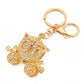 Carriage Rhinestone Keychain Bag Charm with Lobster Clasp and Key Ring