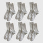 Bow-Patterned Ruffle-Cuff Ankle Socks 6pk