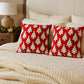 2 Pack Christmas Tree Bow Embroidered Velvet Pillow Covers