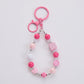 2-Piece Womens Beaded Bag Charm with Hanging Clip and Decorative Accents