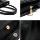 Large Capacity Pleated Faux Leather Shoulder Tote Bag for Work
