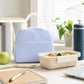 Striped Insulated Lunch Tote Bag with Front Pocket and Zip Closure
