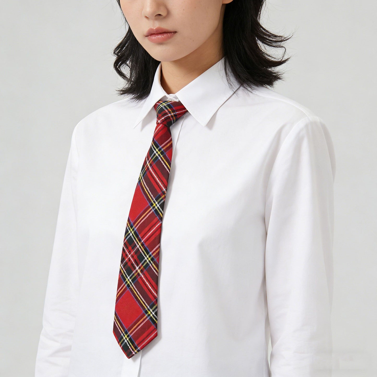 Plaid Pre-Tied Necktie - Stylish Accessory for Casual, Office & School Outfits
