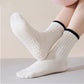 Womens Non-Slip Grip Crew Socks 3 Pair Pack Custom Color Combos Soft Ribbed Cotton with 3D Silicone Heel